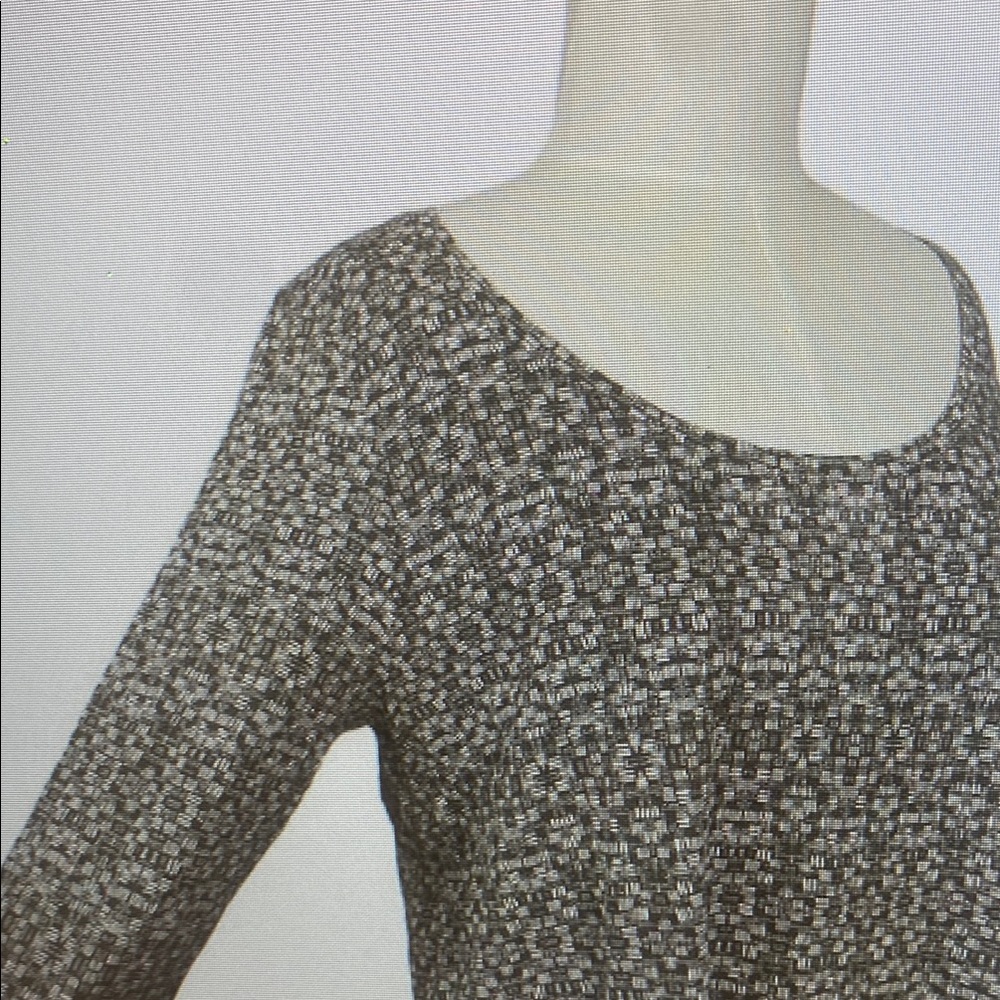 J Jill Pure Jill Pima Cotton Tie Back Print Tunic Blouse Women's L Taupe Brown